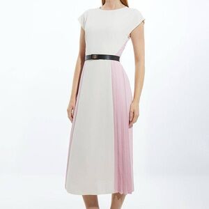 NWT- Karen Millen White and Pink Midi Dress